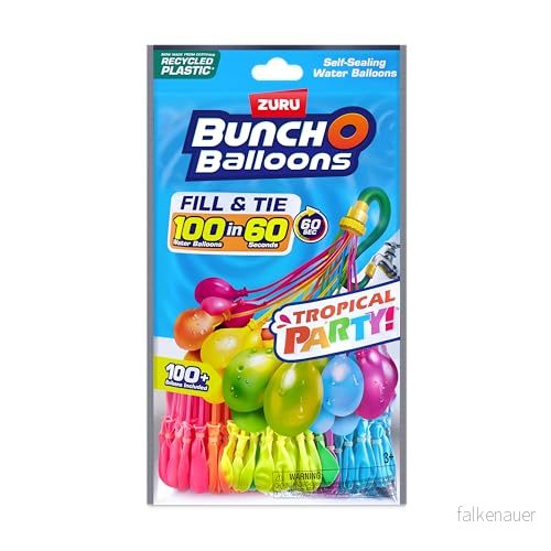 Bunch O Balloons 56480 Självtätande vattenballonger, Flerfärgad, 3 stycken 193052043801