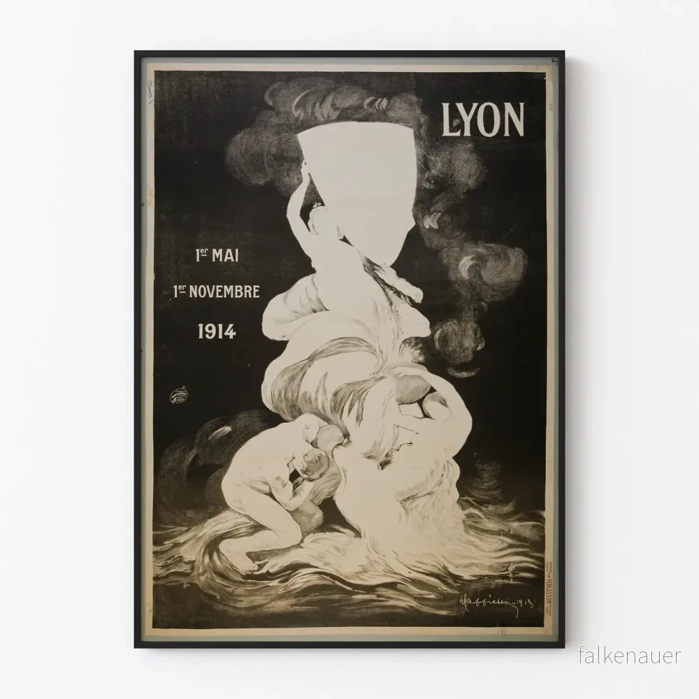 Vintageaffisch för internationell utställning i Lyon 1914