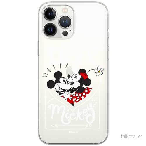 ERT GROUP mobiltelefonfodral för Iphone 13 PRO originalt och officiellt licensierat Disney mönster Mickey and Minnie 002 Vit optimalt anpassad till formen på mobiltelefonen, gedeeltelijk transparant 5903932853483
