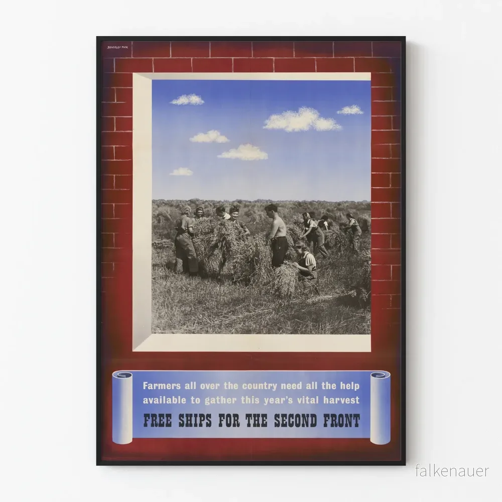Vintageposter av skördeförsäljning och stöd till krigsinsatsen