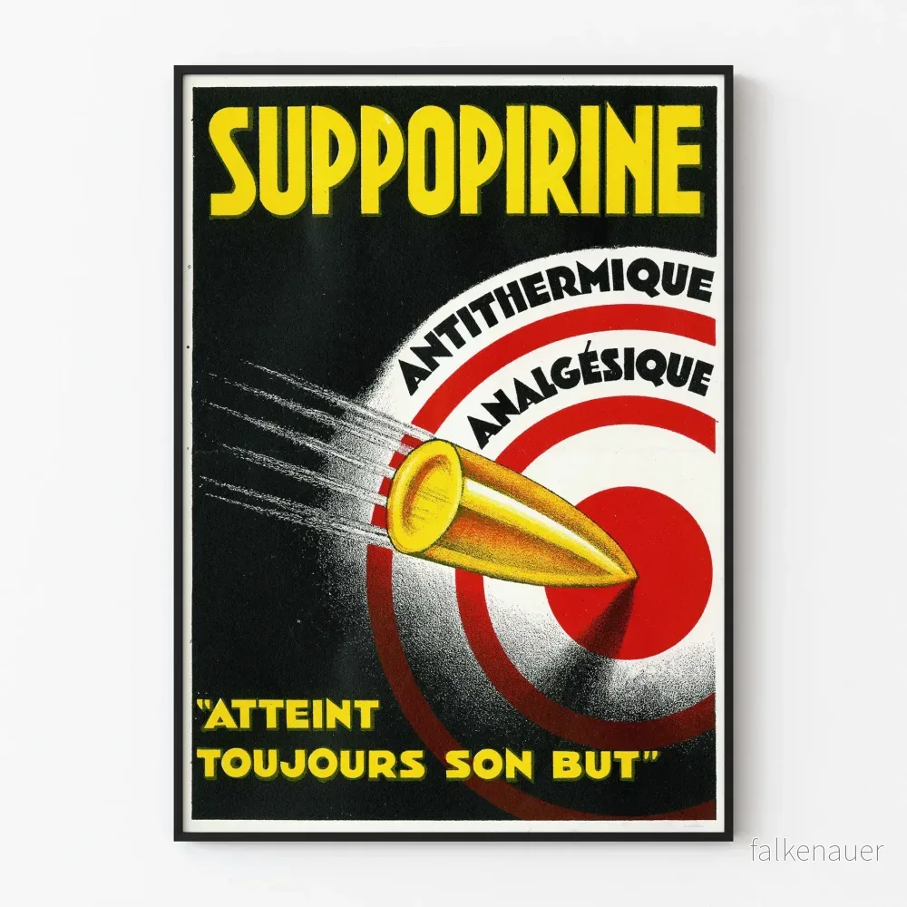 Vintageposter för smärtstillande och antitermisk Suppopirine