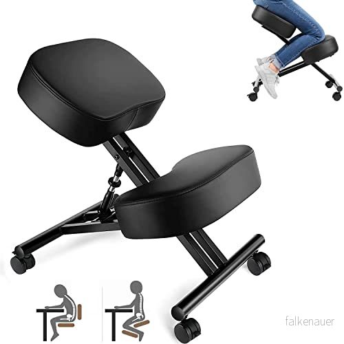 COOCHEER Knästol, konstläder, svart, klassisk 662000592376