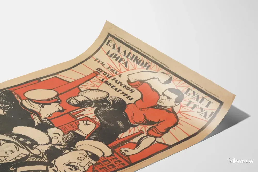 Vintage sovjetisk poster Proletariat och Arbete - Bild 3