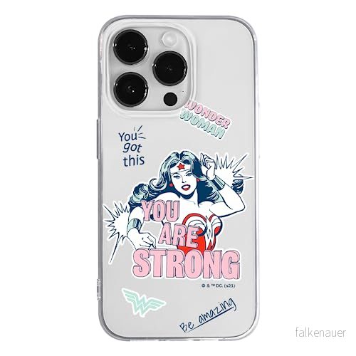 ERT GROUP mobiltelefonfodral för Apple Iphone 14 PRO MAX originalt och officiellt licensierat DC mönster Wonder Woman 025 optimalt anpassad till formen på mobiltelefonen, gedeeltelijk transparant 5905131934970