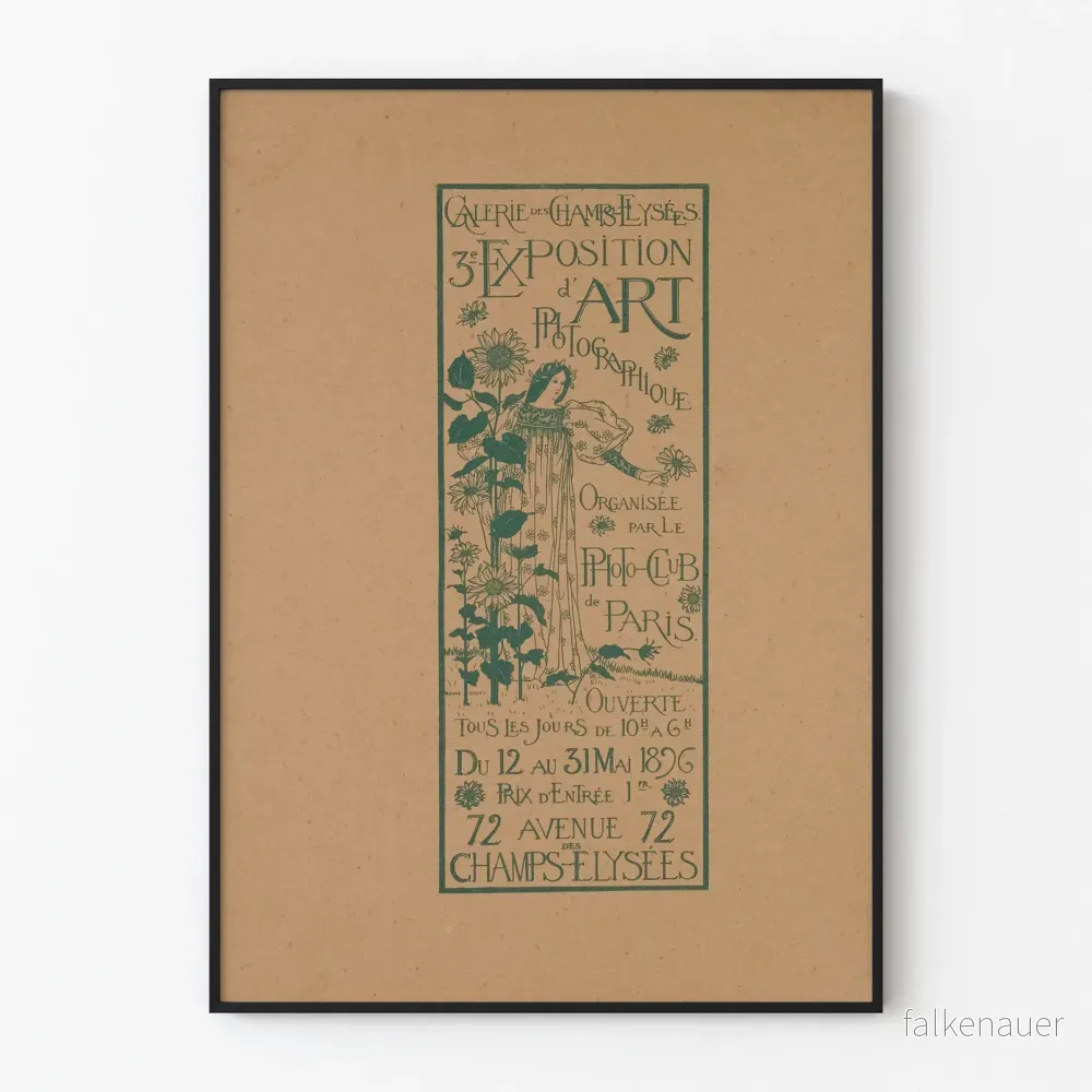 Vintage affisch för fotografisk konstutställning Paris 1896