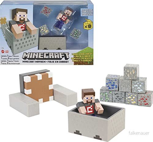 Minecraft GVL55 Minecart Mayhem lekset med Steve figur, för Barn från 7 år och uppåt 887961929430