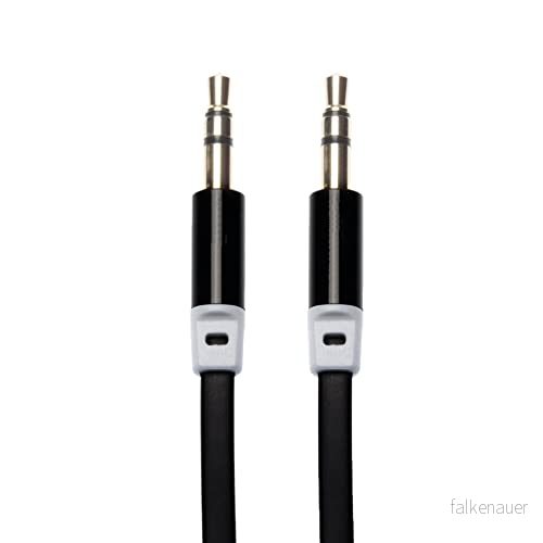 APM 418019 3,5 mm Stereo Flat Jack sladd hane/hankontakter 2 m lång kompatibel med förstärkarenheter och datorer svart 3552724180195
