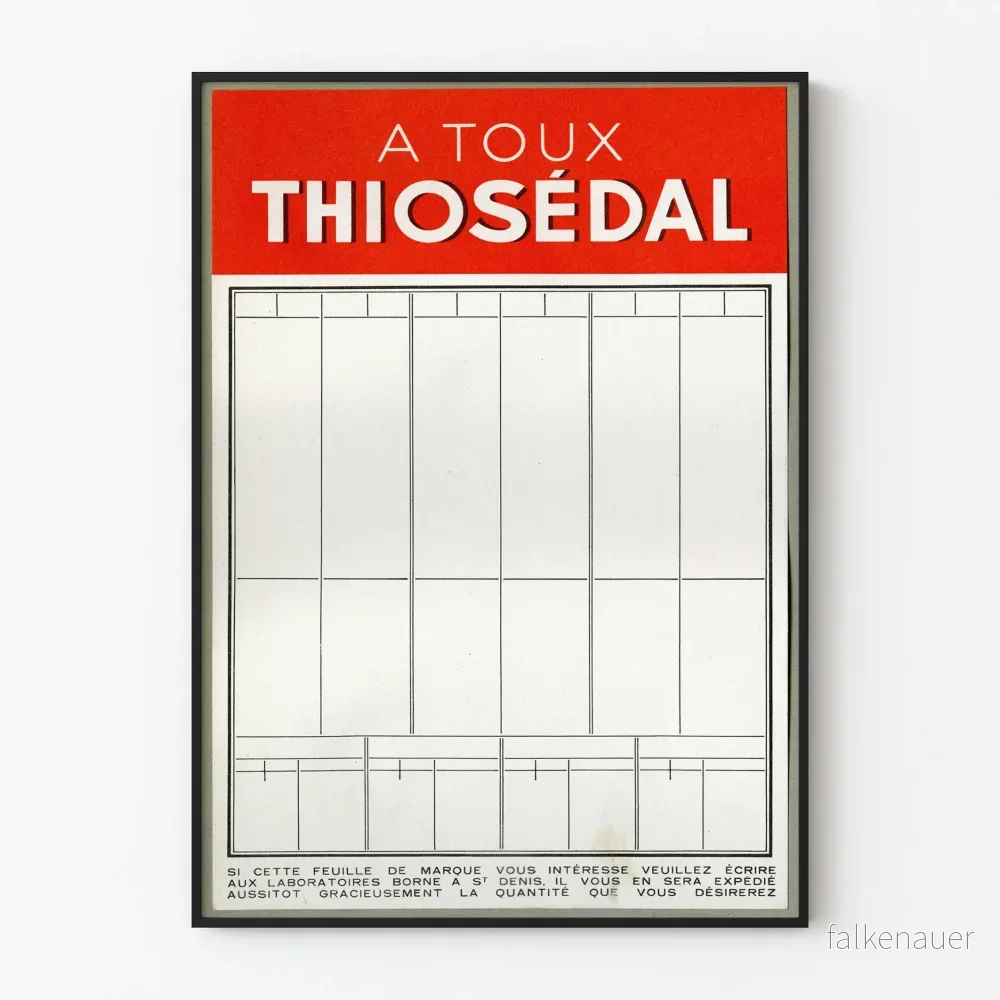 Vintage reklamposter för Thiosédal för väggdekoration