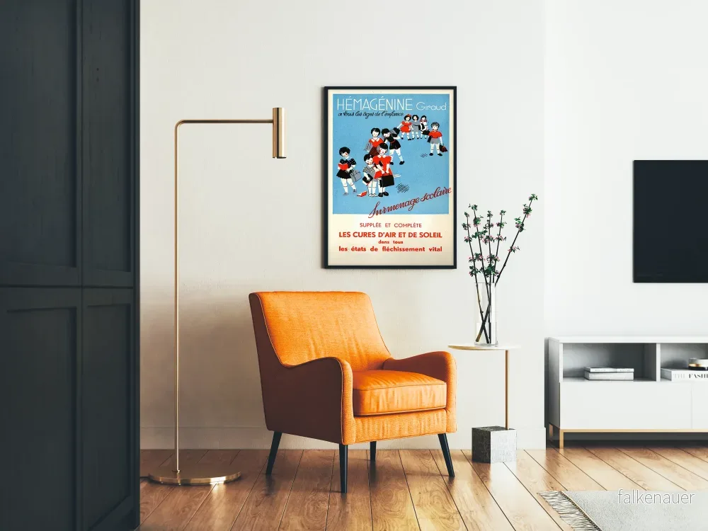 Vintageposter Hémagénine Giraud - Retro skolväggdekoration - Bild 2
