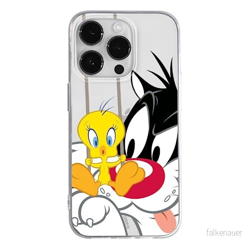 ERT GROUP mobiltelefonfodral för Apple Iphone 14 PRO MAX originalt och officiellt licensierat Looney Tunes mönster Sylvester & Tweety 002, gedeeltelijk transparant 5905131933133