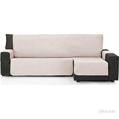 ECOMMERC3 Överdrag för soffa schäslong 200 cm validerat lång höger och vänster arm justerbart sofföverdrag linnefärg 8435767375214