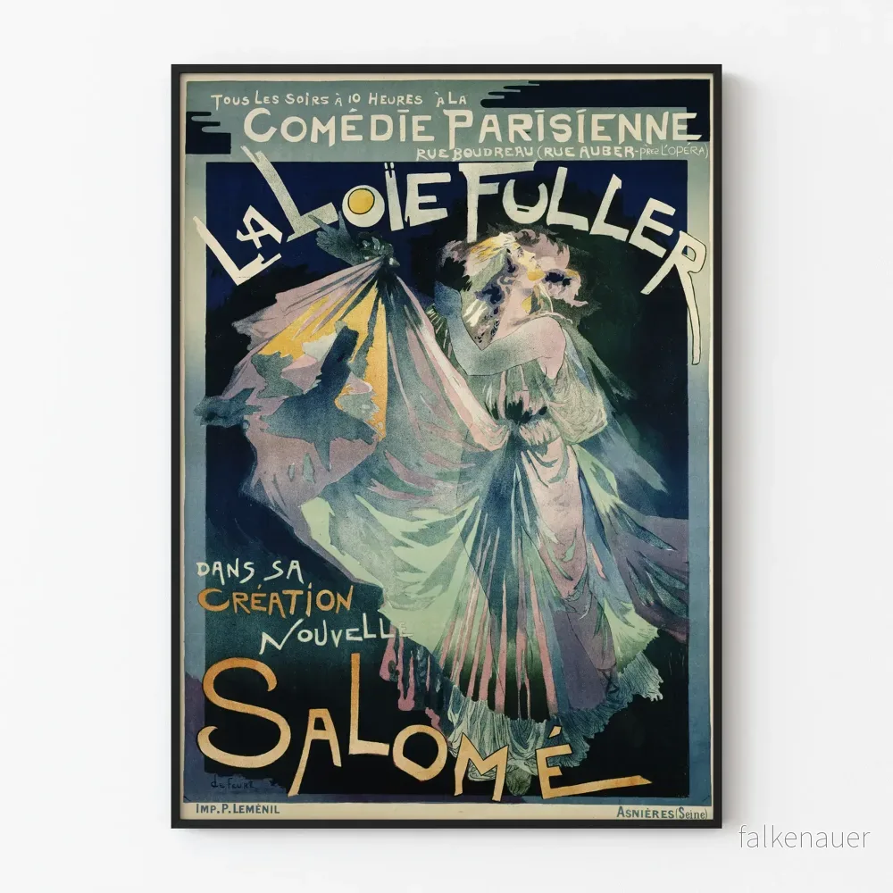 Vintageposter La Joie Fuller vid Parisienne Komedin