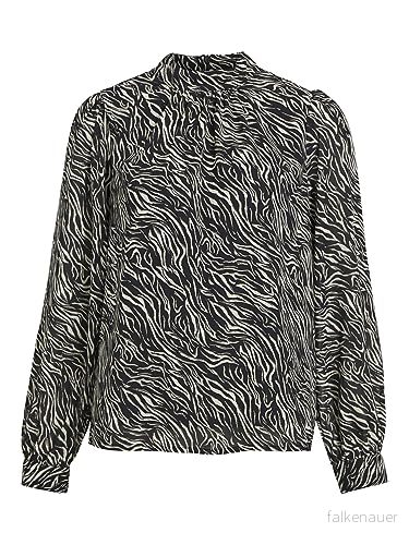 Objekt OBJMILA L/S hög hals topp NOOS, Black/Aop: sandshell zebra, 36 5715357898075