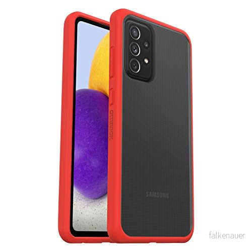 OtterBox React Series skal för Samsung Galaxy A72, stöttåligt, fallsäkert, supertunt, skyddande tunt skal, testad till militärstandard, Klar/Röd 840104243053