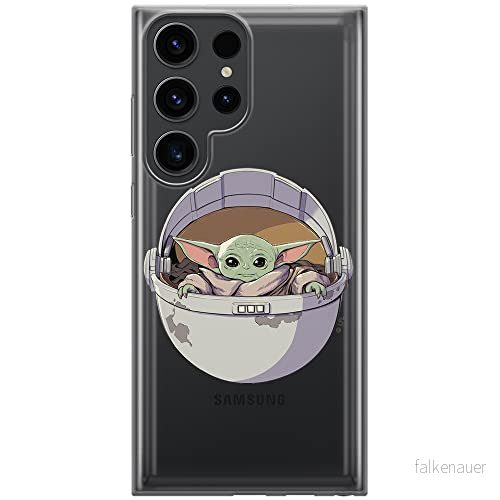 ERT GROUP mobiltelefonfodral för Samsung S23 ULTRA originalt och officiellt licensierat Star Wars mönster Baby Yoda 026 optimalt anpassad till formen på mobiltelefonen, gedeeltelijk transparant 5905511468880