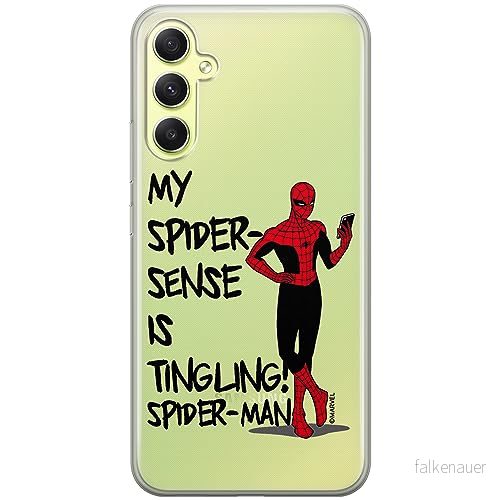 ERT GROUP mobiltelefonfodral för Samsung A34 5G originalt och officiellt licensierat Marvel mönster Spider Man 024 optimalt anpassad till formen på mobiltelefonen, gedeeltelijk transparant 5905795000967