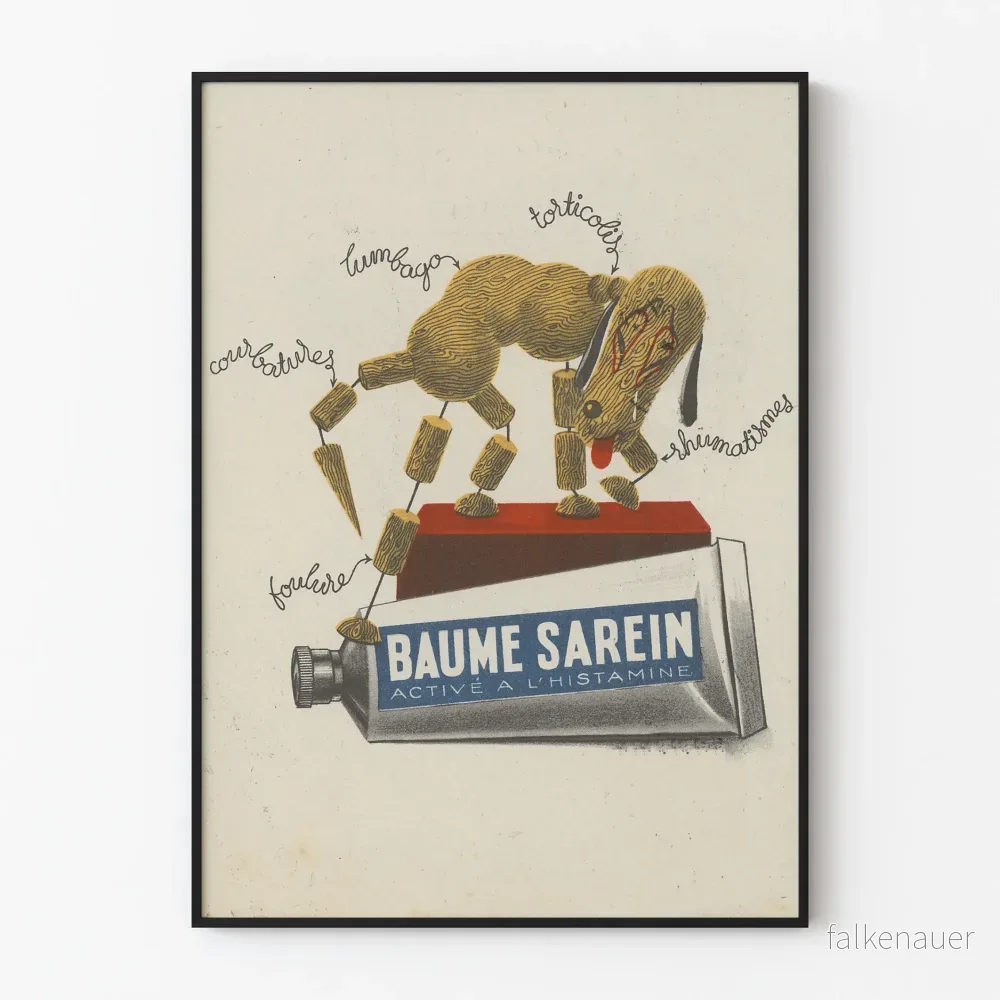 Vintageposter Baume Sarein väggdekoration för hälsa