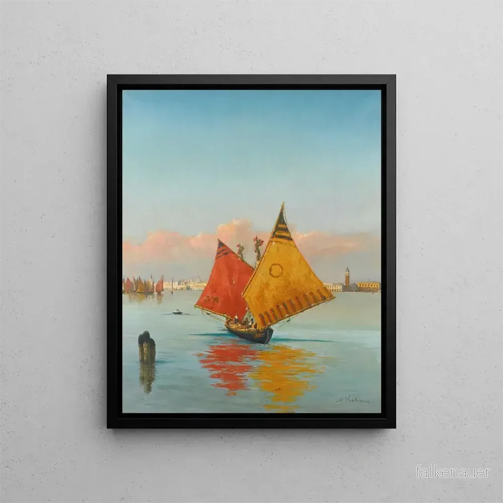 Målning Vue à travers la lagune de Venise – Achille Vertunni | Konsttryck Målning Vue à travers la lagune de Venise – Achille Vertunni | Konsttryck