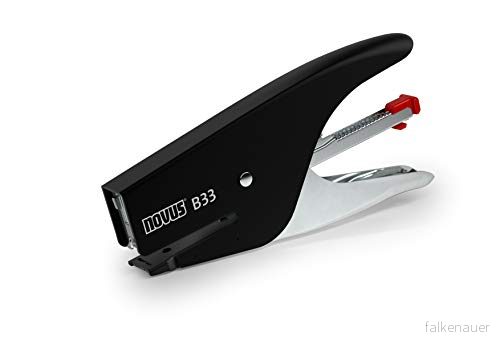 Novus häftapparat B 33 (15 ark häftkraft, häftklamertyp 8/4, metall) svart/grå 4009729060421