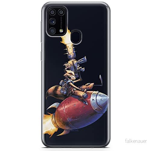 ERT GROUP mobiltelefonfodral för Samsung M31 originalt och officiellt licensierat Marvel mönster Rocket 007 optimalt anpassad till formen på mobiltelefonen, gedeeltelijk transparant 5904805477560