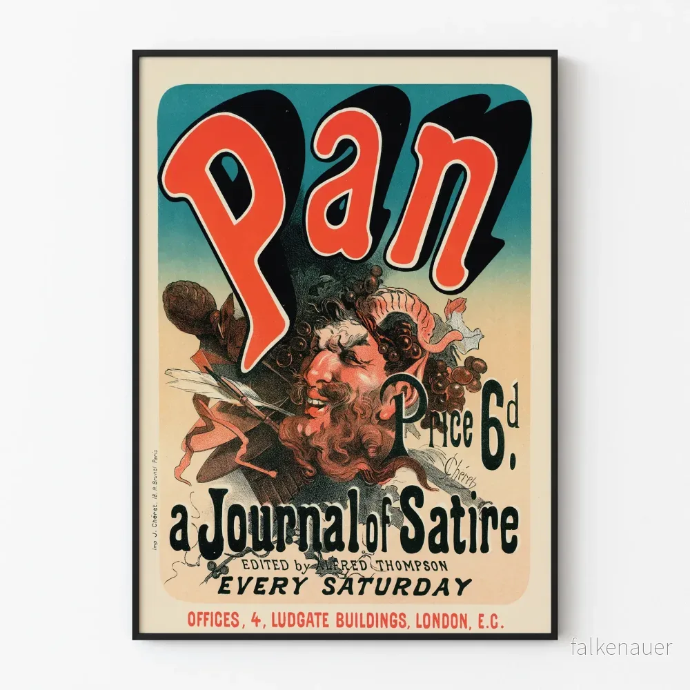 Vintageaffisch Pan Journal de Satire – Retro Väggdekoration