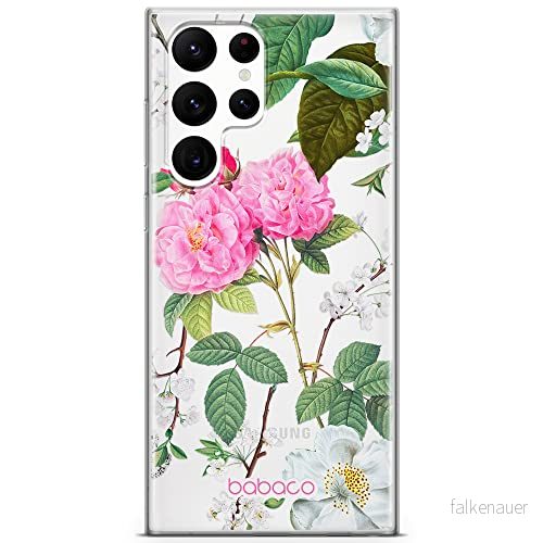 ERT GROUP mobiltelefonfodral för Samsung S22 ULTRA originalt och officiellt licensierat Babaco mönster Flowers 037 optimalt anpassad till formen på mobiltelefonen, gedeeltelijk transparant 5905131299871