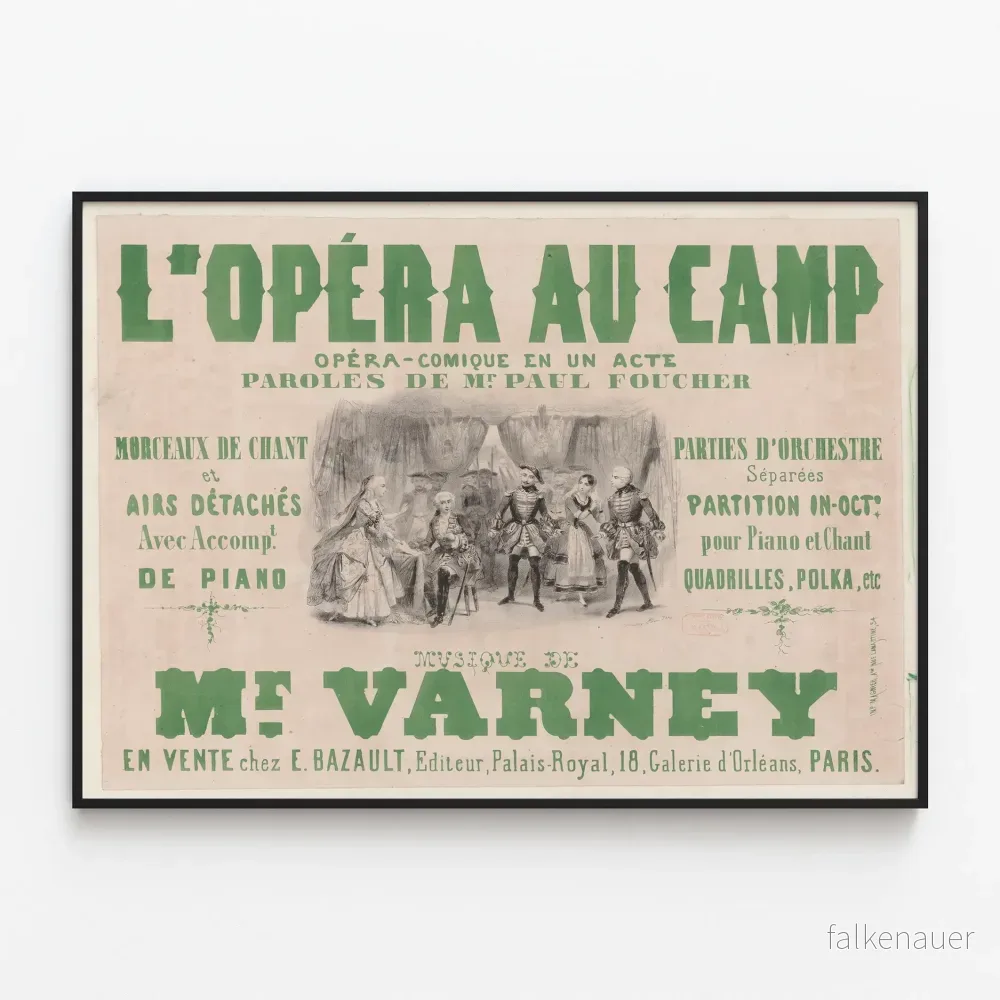 Vintageposter för Opéra Comique L'Opéra au Camp