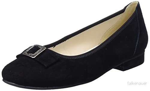 Andrea Conti 3005707002 ballerinaskor Lea med rosett svart, 37 EU 4054106396181