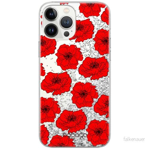 ERT GROUP mobiltelefonfodral för Apple Iphone 13 PRO MAX originalt och officiellt licensierat Babaco mönster Flowers 018 Vit anpassad till formen på mobiltelefonen, med glitter overflow effekt 5904805763960