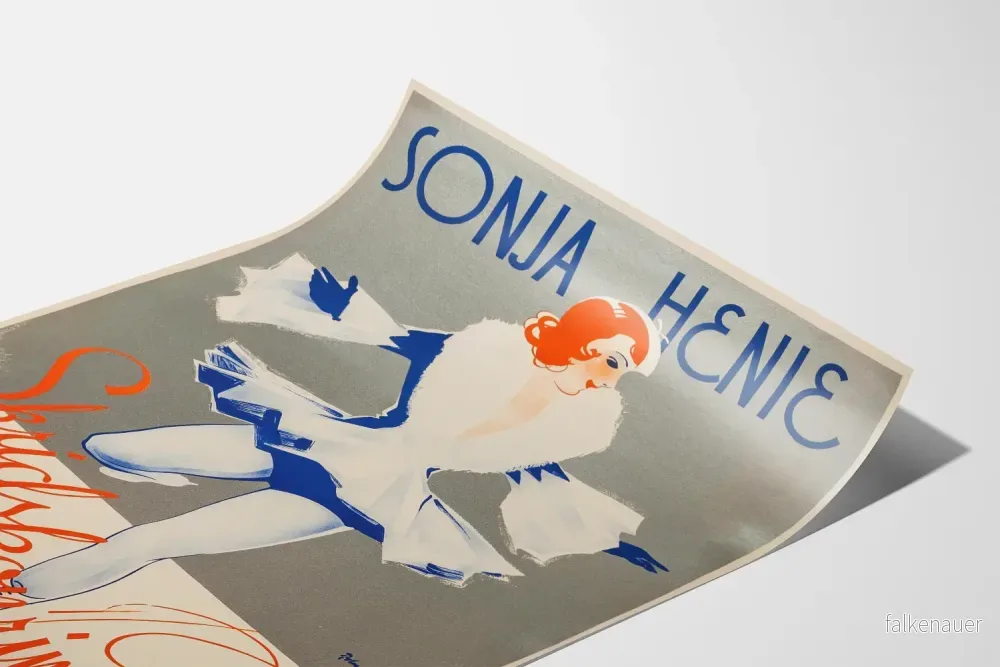 Vintageposter av Sonja Henie, konstnärlig skridskoåkare - Bild 3