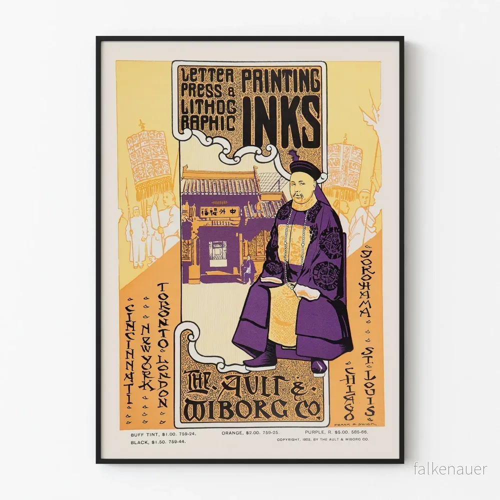 Vintageposter för reklam, litografisk bläck, Ault & Wiborg 1902