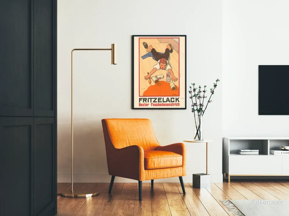 Vintageposter Fritzlack Bester Fussbodenanstrich för originell väggdekoration - Bild 2