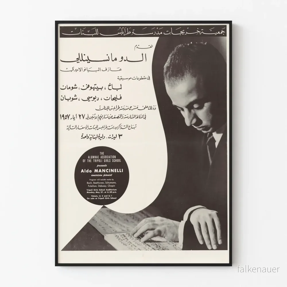 Vintageposter av Aldo Mancinelli, amerikansk pianist