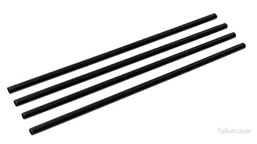 FMprofessional Plastsugrör Ø 6 x 230 mm, återanvändbara sugrör av plast, sugrör, hållbara dricksrör, praktiska (färg: Svart), mängd: 50 stycken 4008033548113