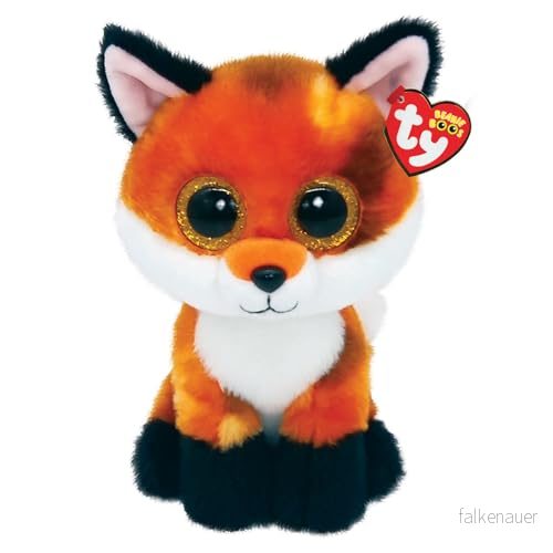 TY Meadow räv beanie boos regular, baby mjuk plysch leksak, samlarobjekt mysig teddy 8421380121
