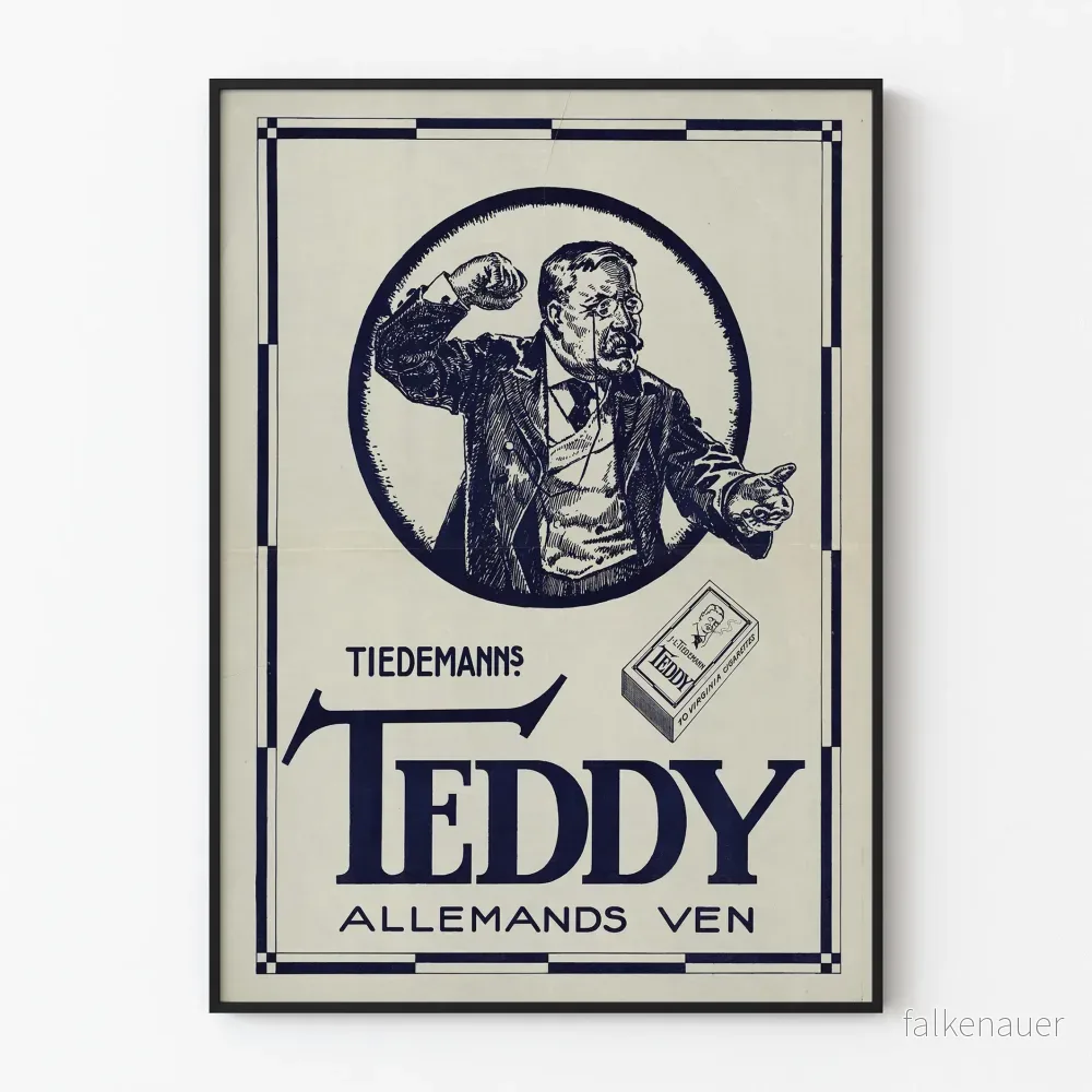 Vintageposter Tiedemanns Teddy - Gammal cigarettreklam