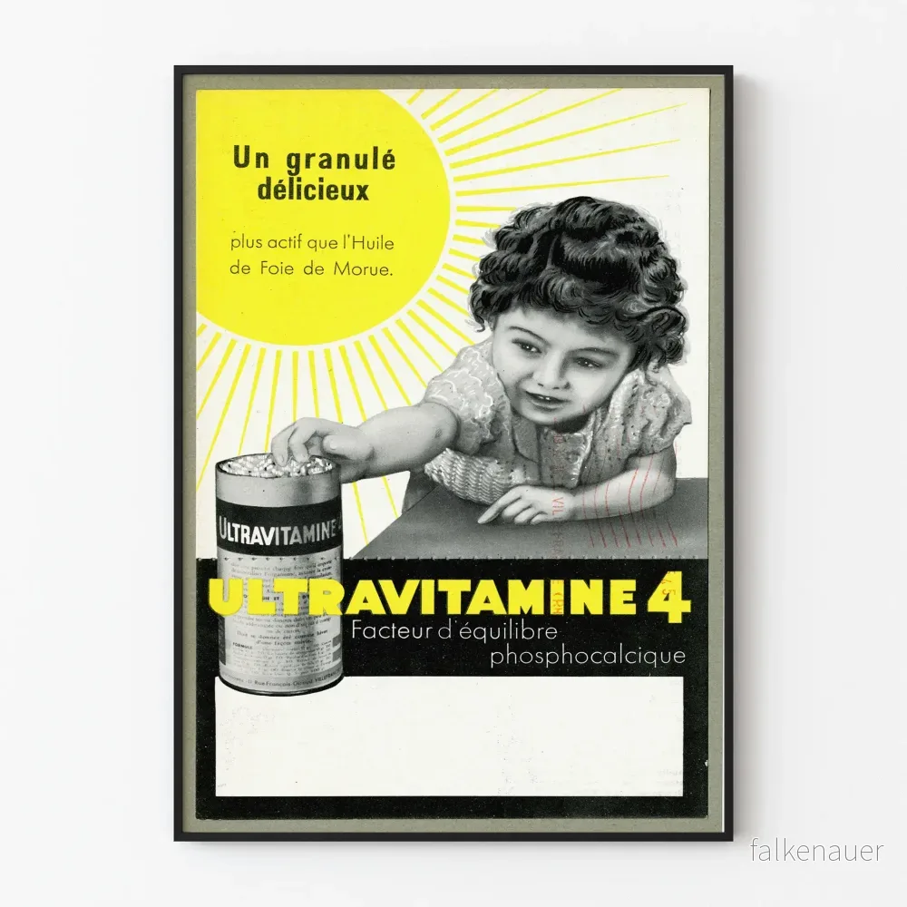Vintage reklamposter UltravITamine 4 granuler