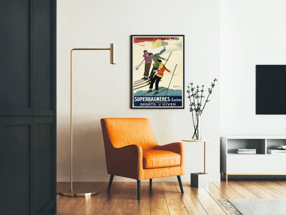 Vintageposter Superbagneres Luchon Vintersport 1929 - Bild 2