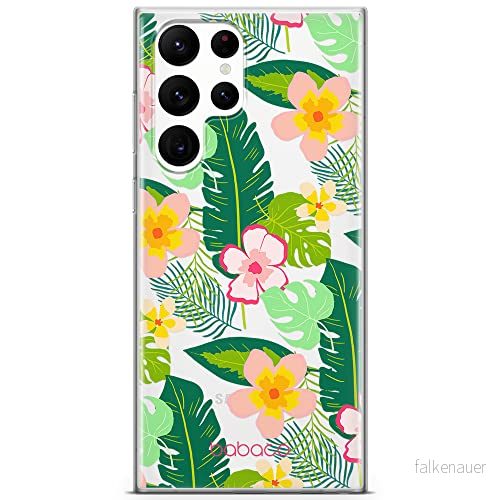ERT GROUP mobiltelefonfodral för Samsung S22 ULTRA originalt och officiellt licensierat Babaco mönster Flowers 019 optimalt anpassad till formen på mobiltelefonen, gedeeltelijk transparant 5904805285776