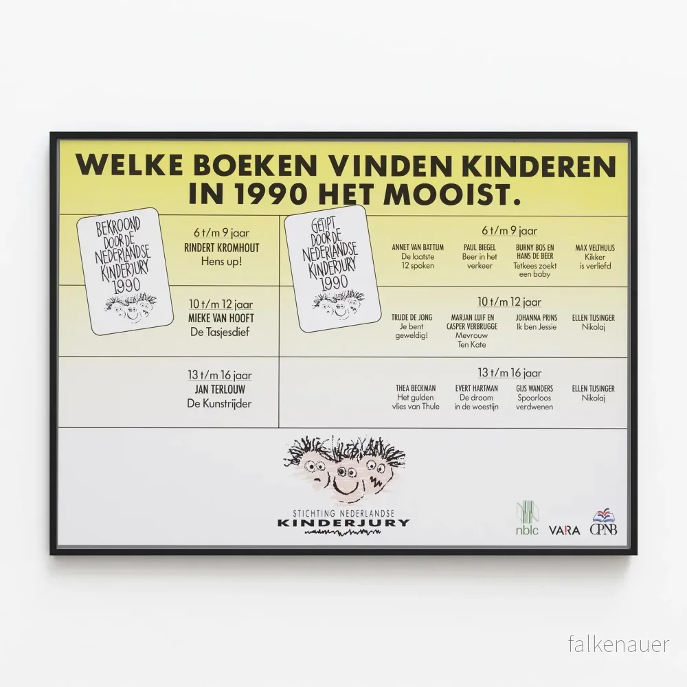 Vintageaffisch: Urval av favoritteböcker för ungdomar 1990