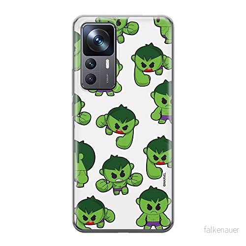 ERT GROUP mobiltelefonfodral för Xiaomi 12T/12T pro/K50 Ultra originalt och officiellt licensierat Marvel mönster Hulk 006 anpassad till formen på mobiltelefonen, fodral tillverkad av TPU plast 5905511584153