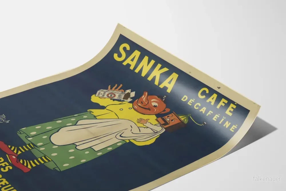 Vintage café avkopplad Sanka poster för väggdekoration i retrostil - Bild 3
