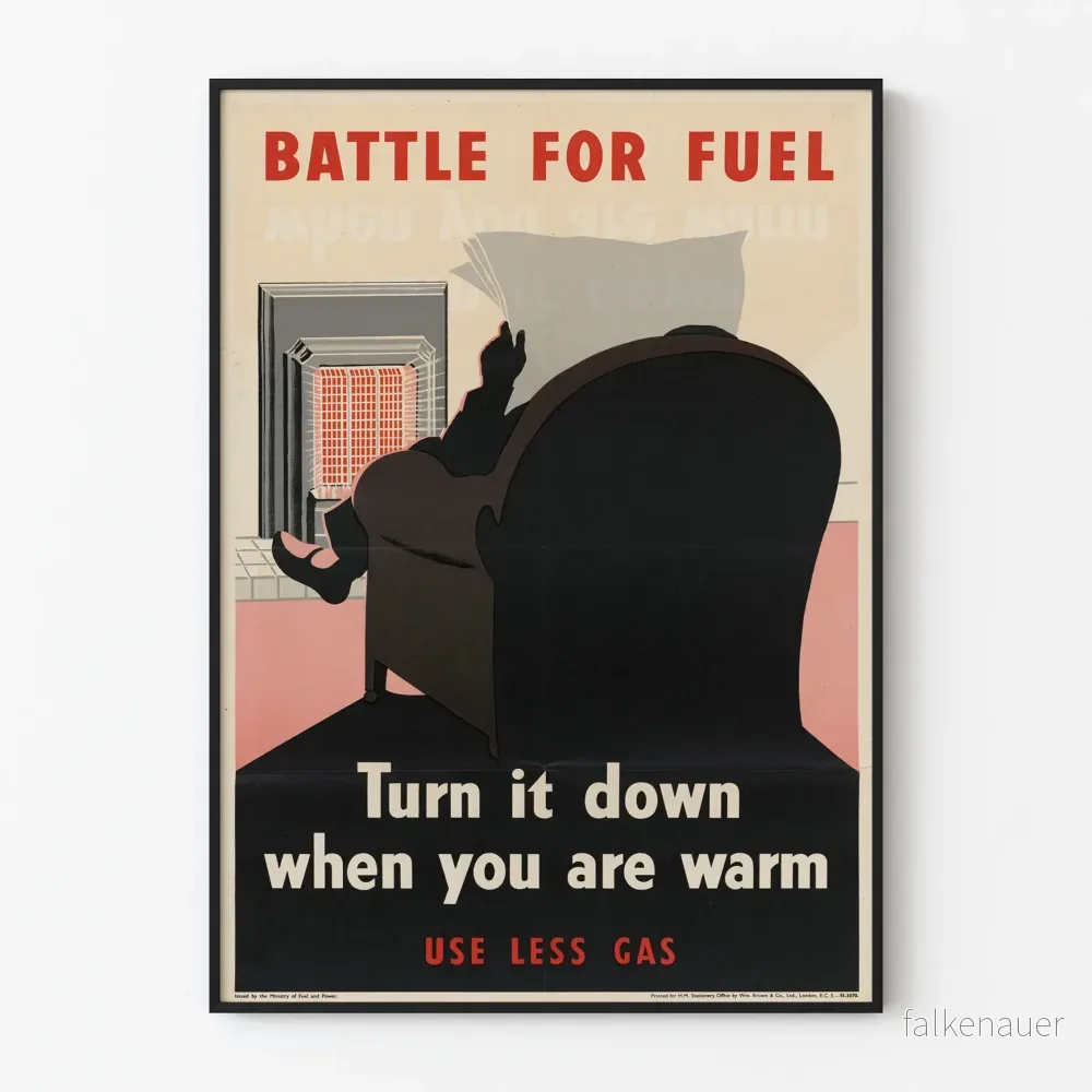 Retroposter Battle for Fuel - Spara på gasen genom att sänka värmen