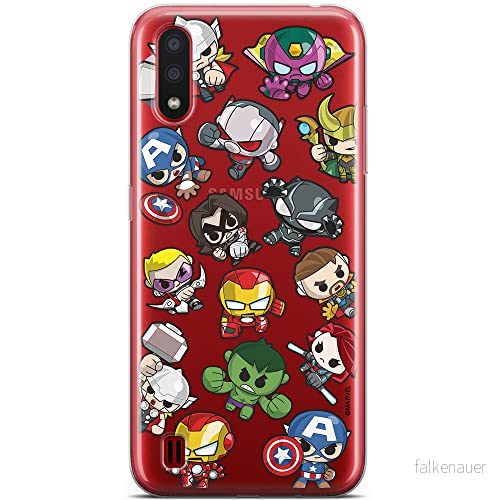 ERT GROUP mobiltelefonfodral för Samsung A01 originalt och officiellt licensierat Marvel mönster Avengers 024 optimalt anpassad till formen på mobiltelefonen, gedeeltelijk transparant 5904805188121