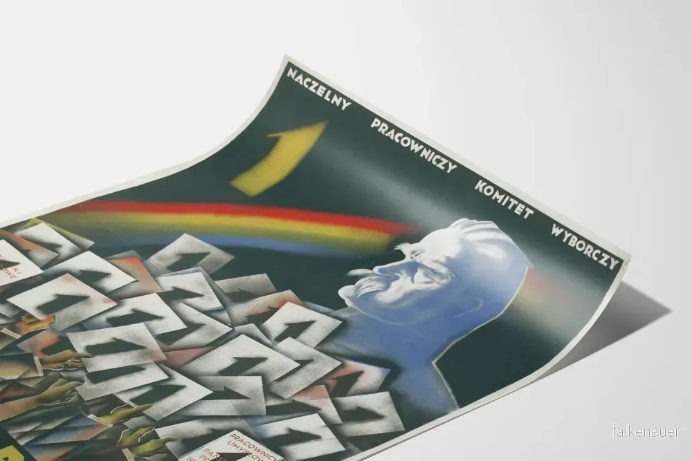 Vintage polsk propagandaposter om arbete och nationellt engagemang - Bild 3