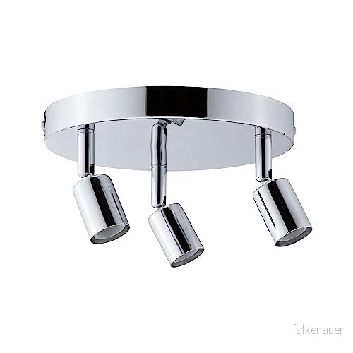 Paulmann 66747 Takspotlight Carolina IP44 GU10 230 V max. 3x10 W dimbar Krom Spotlight med tre ljuskällor 4000870667477