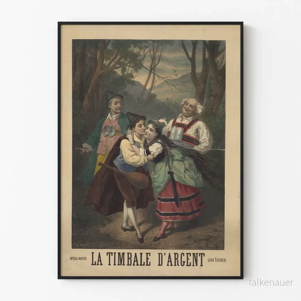 Vintageaffisch för operettkomedin La Timbale d'Argent