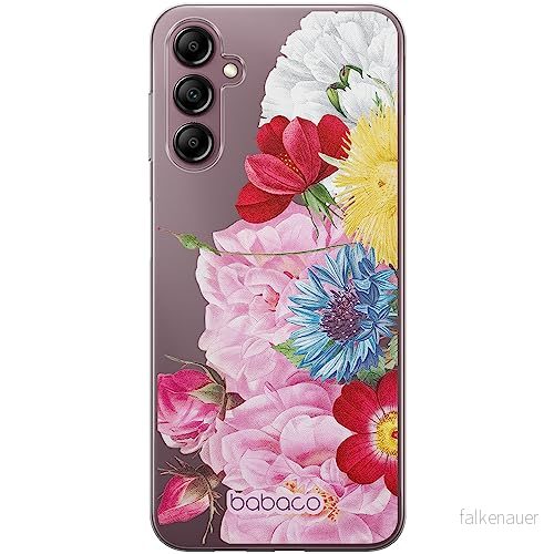 ERT GROUP mobiltelefonfodral för Samsung A14 4G/5G originalt och officiellt licensierat Babaco mönster Flowers 056 optimalt anpassad till formen på mobiltelefonen, gedeeltelijk transparant 5905511828660