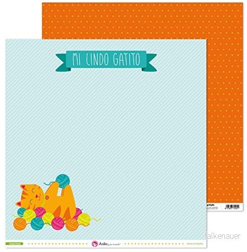Anita y Su Mundo Kollektion Husdjur Scrapbooking, Paper, Katt, 30,5 x cm 8413623725182