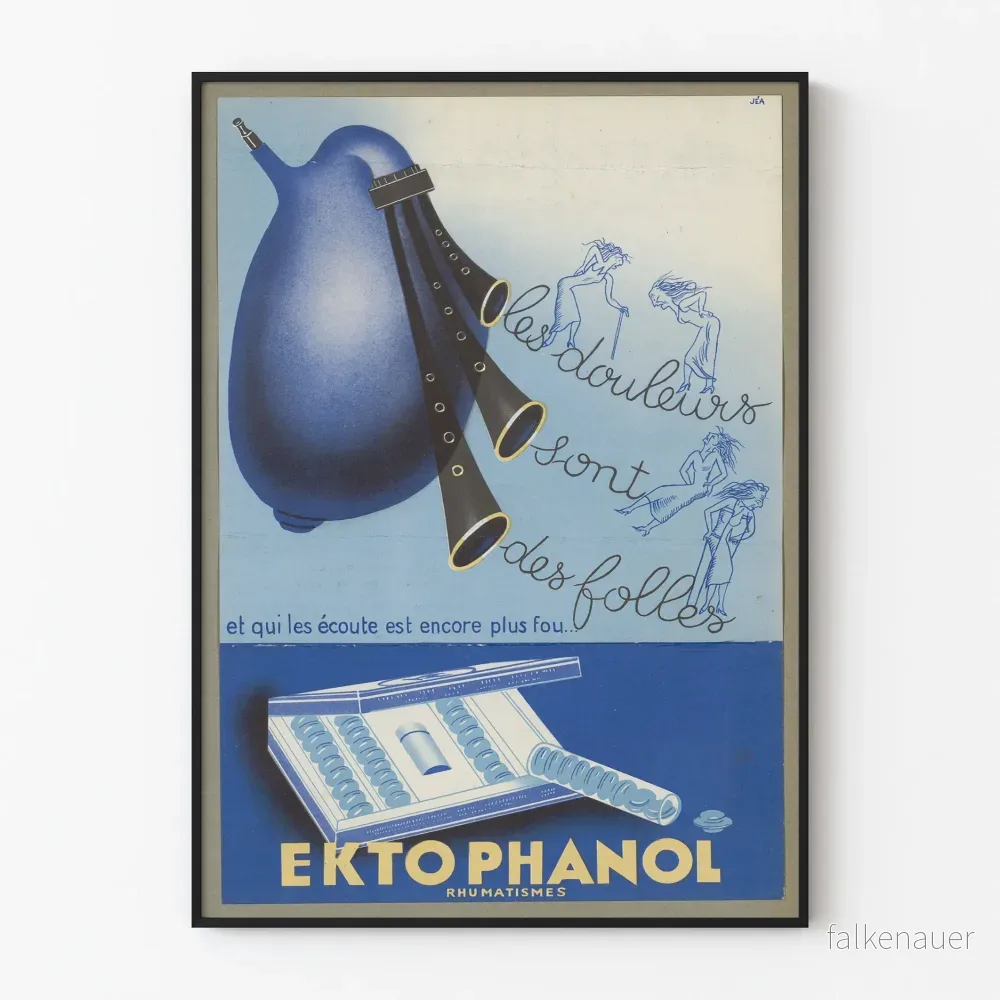 Vintageposter Ektophanol - Retro väggdekoration för hälsa och reumatism